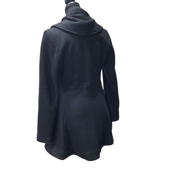 EUC wool Kensie women's stunning wide collar fish tail wrapcoat pea coat, XS - Picture 3 of 10